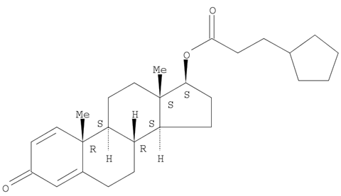 Androsta-1,4-dien-3-one, 17β-hydroxy-, cyclopentanepropionate (7CI)